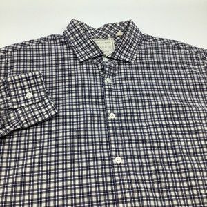 Billy Reid Mens Standard Cut Long Sleeve‎ Button Up Shirt Checkered Size Large
